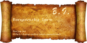 Benyovszky Imre névjegykártya